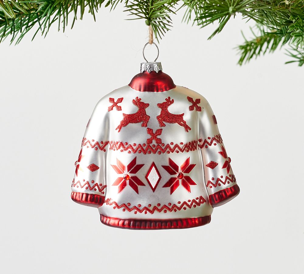 Pottery Barn Mercury Plaid Sphere Ornament