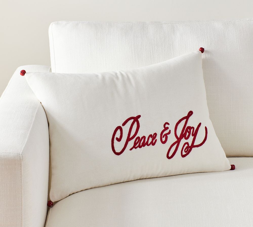 Peace and Joy Velvet Lumbar Pillow Cover
