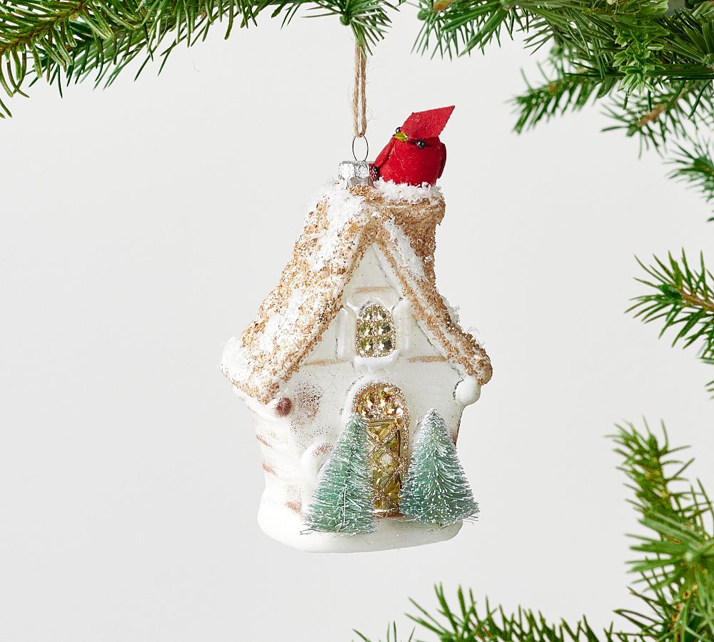 House With Cardinal Ornament
