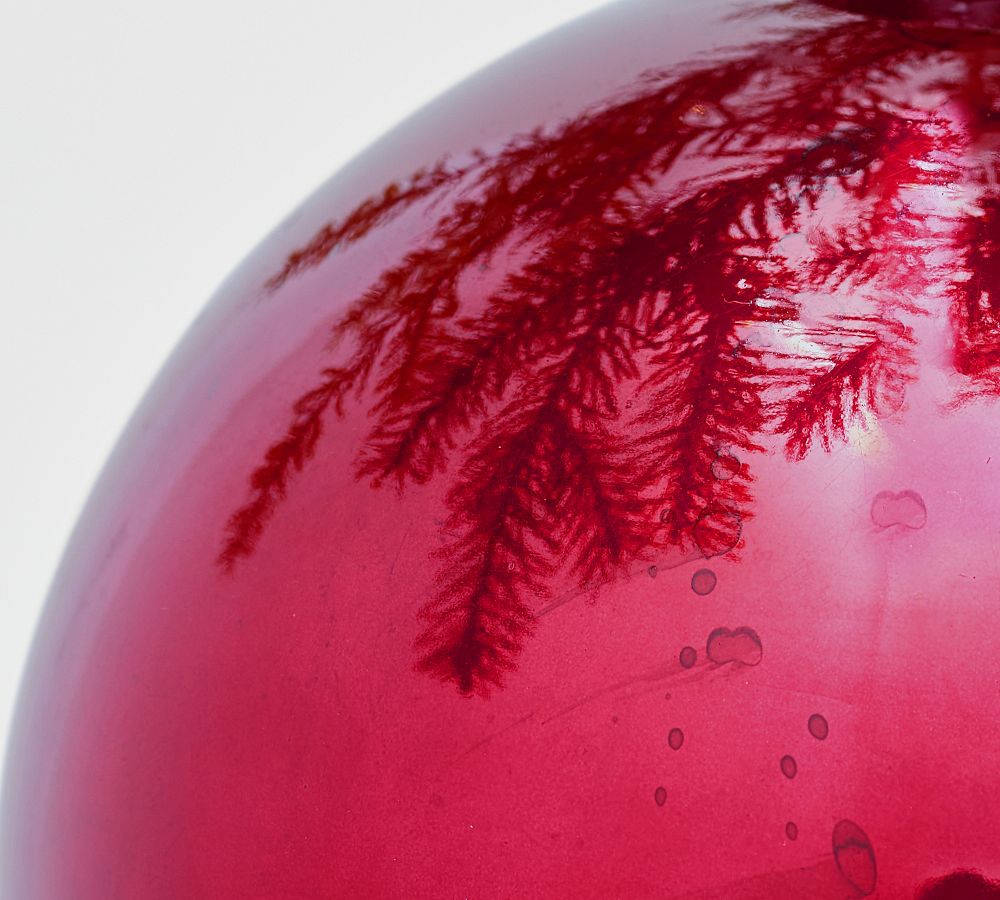 Oversized Red Mercury Glass Ball Ornament