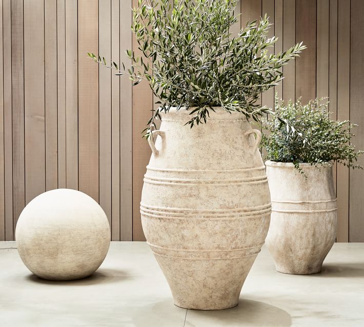 Sienna Fiber Stone Outdoor Planters