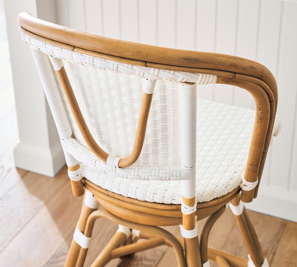 Cafe Bistro Rattan Swivel Counter Stool | Pottery Barn