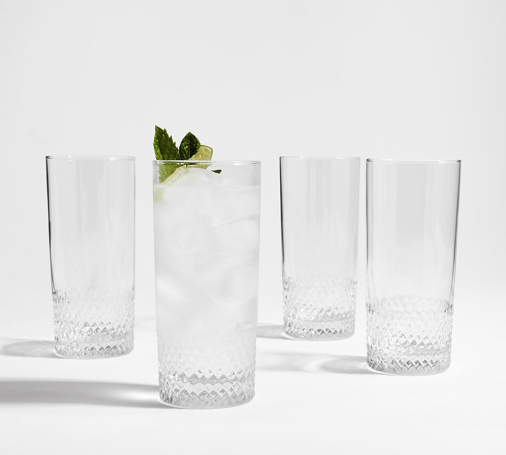 Diamond Cut Cocktail Glasses - Set of 4