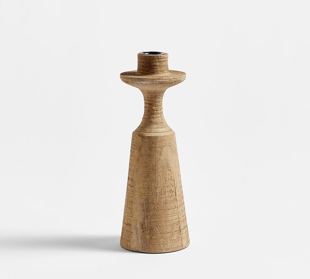 Ava Handcrafted Wood Taper Candleholders