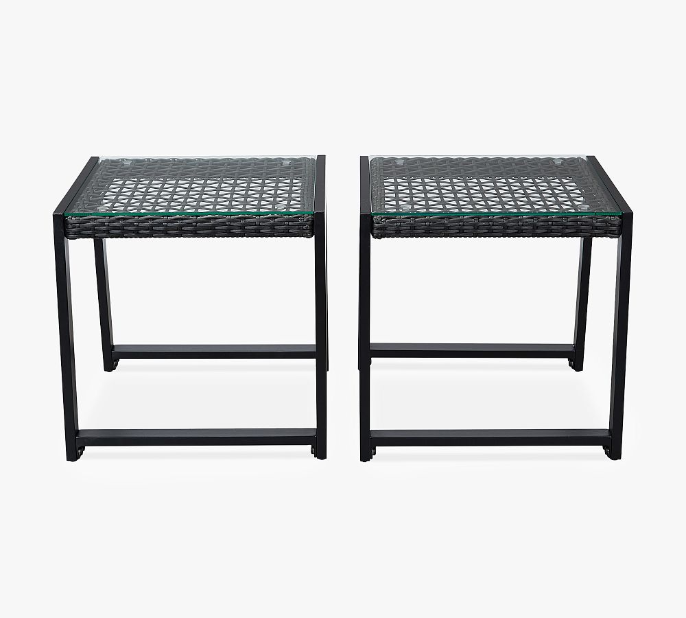 Klein Wicker Outdoor End Tables, Set of 2