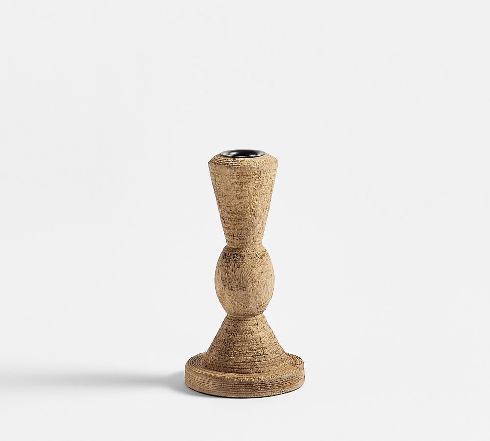 Ava Handcrafted Wood Taper Candleholders