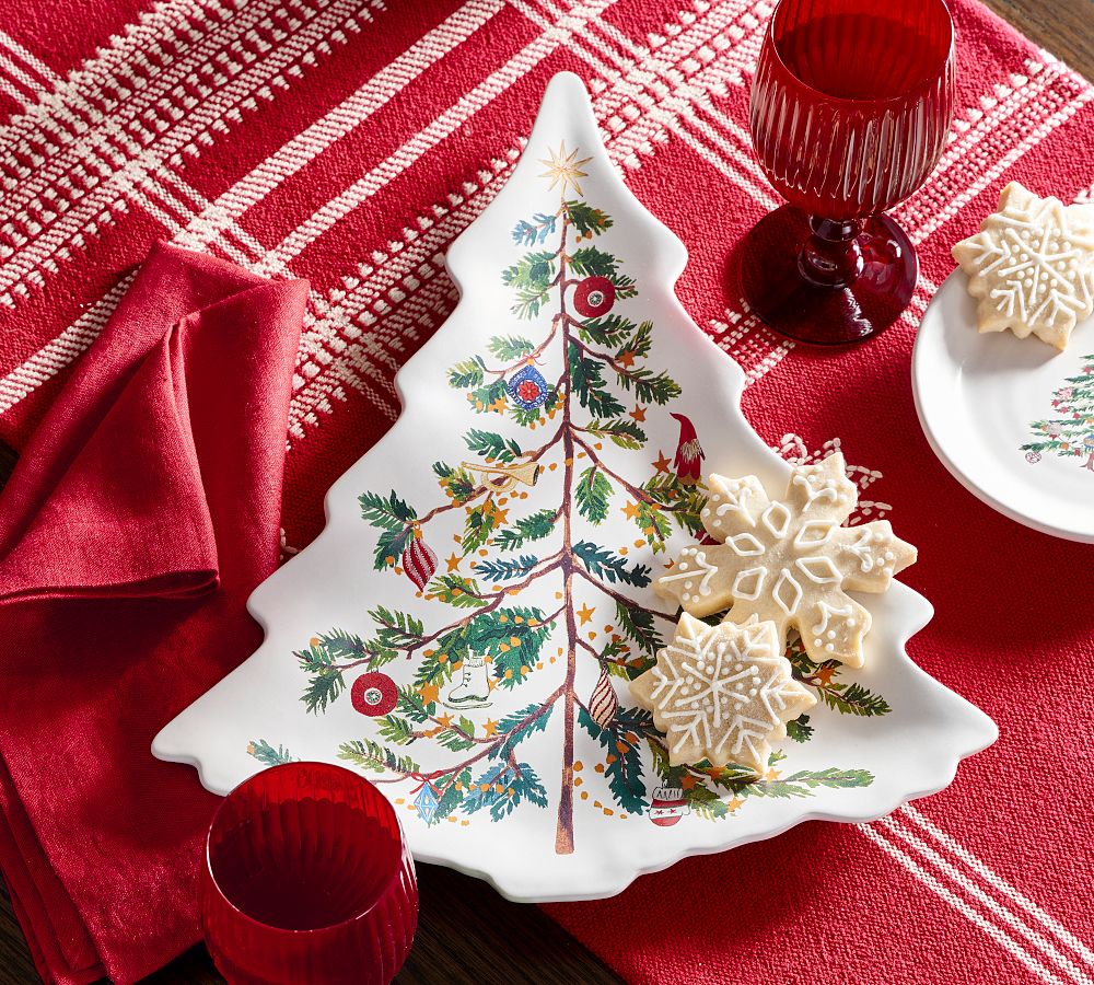 Christmas in the Country Figural Tree Platter