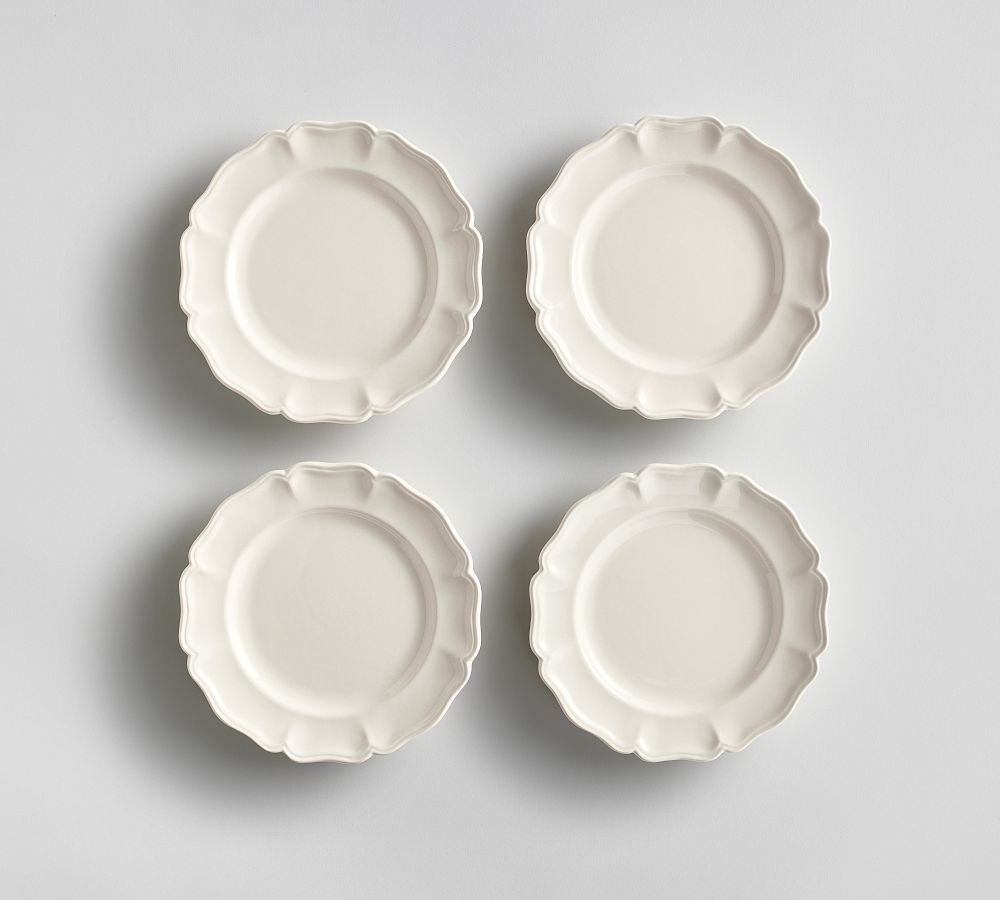 Heirloom Scalloped Bread Plates, Set of 4