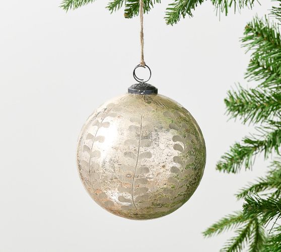 Floral Etched Mercury Ornaments | Pottery Barn