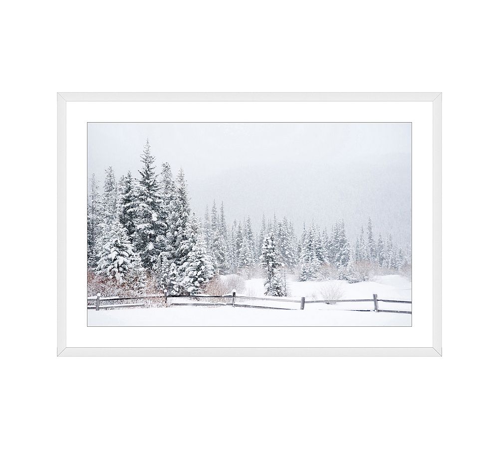 Snowing Scene Framed Print