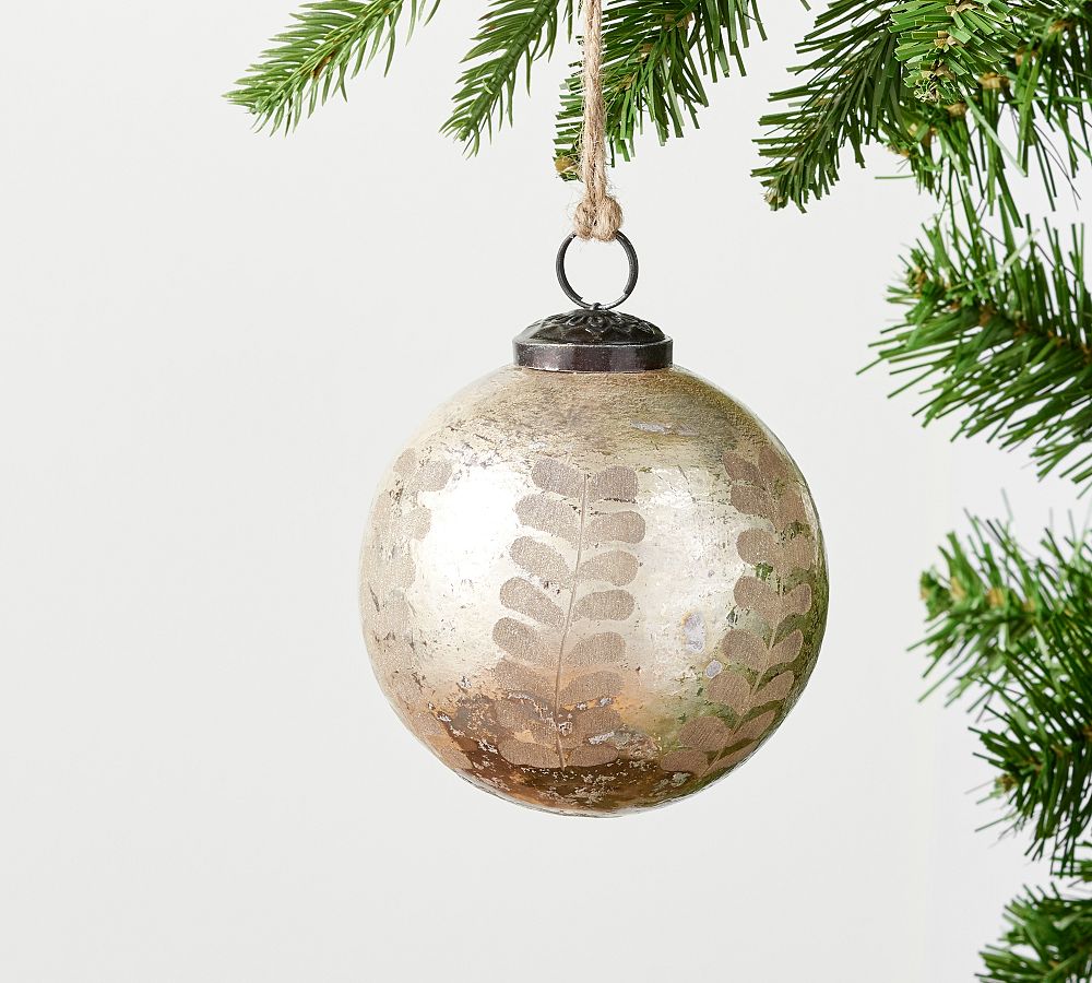 Floral Etched Mercury Ornaments | Pottery Barn