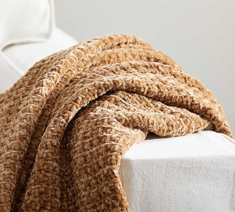 Phinney Chenille Throw Blanket Pottery Barn