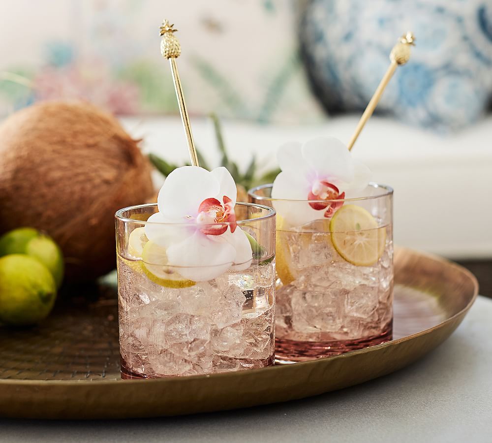 Happy Hour Acrylic Cocktail Glasses Blush Pottery Barn