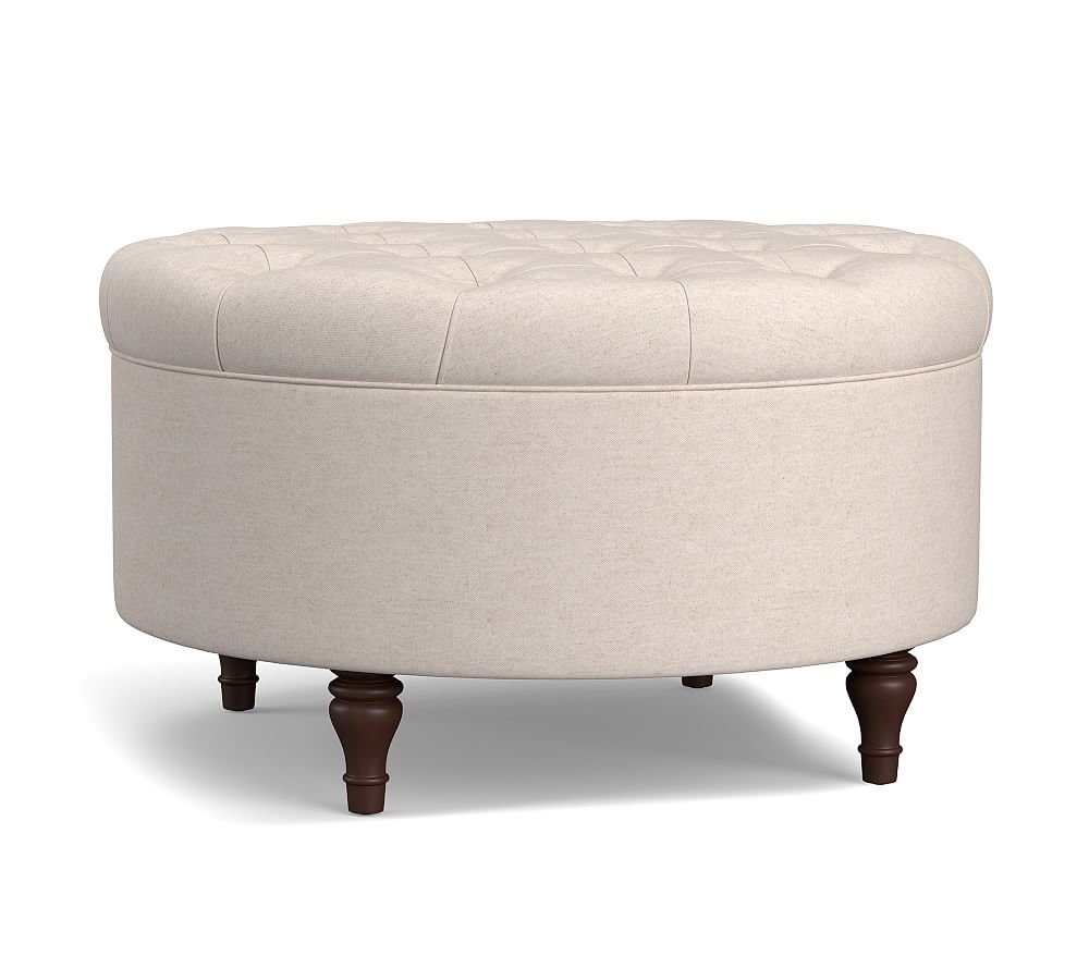 Baker Furniture Round Tufted Ottoman Traditional French Pouf