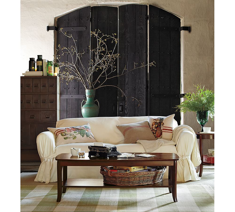 TieArm LooseFit Slipcover Twill Pottery Barn