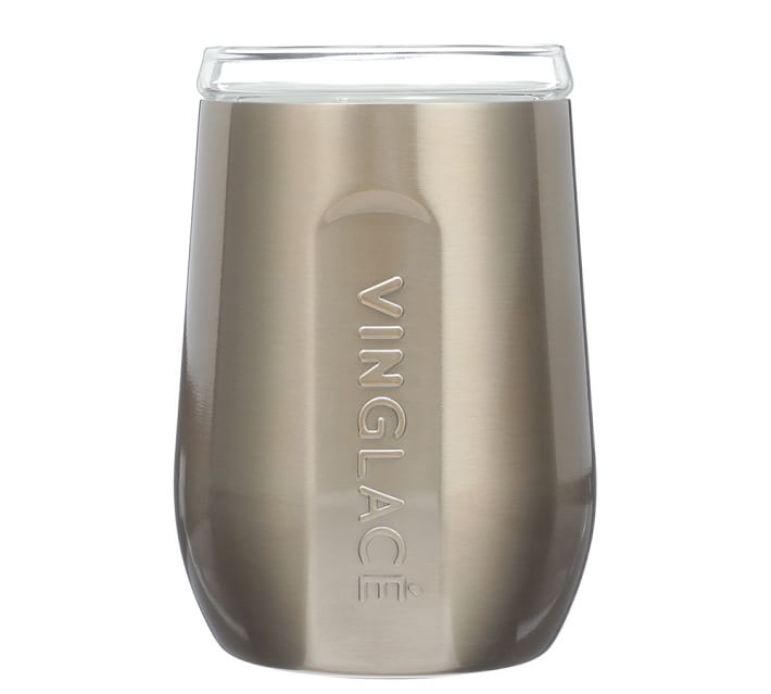 Vinglacé Stainless Steel Stemless Wine Glass- Insulated Wine Tumbler with  Glass Insert and Sip Lid, 10 oz, Copper
