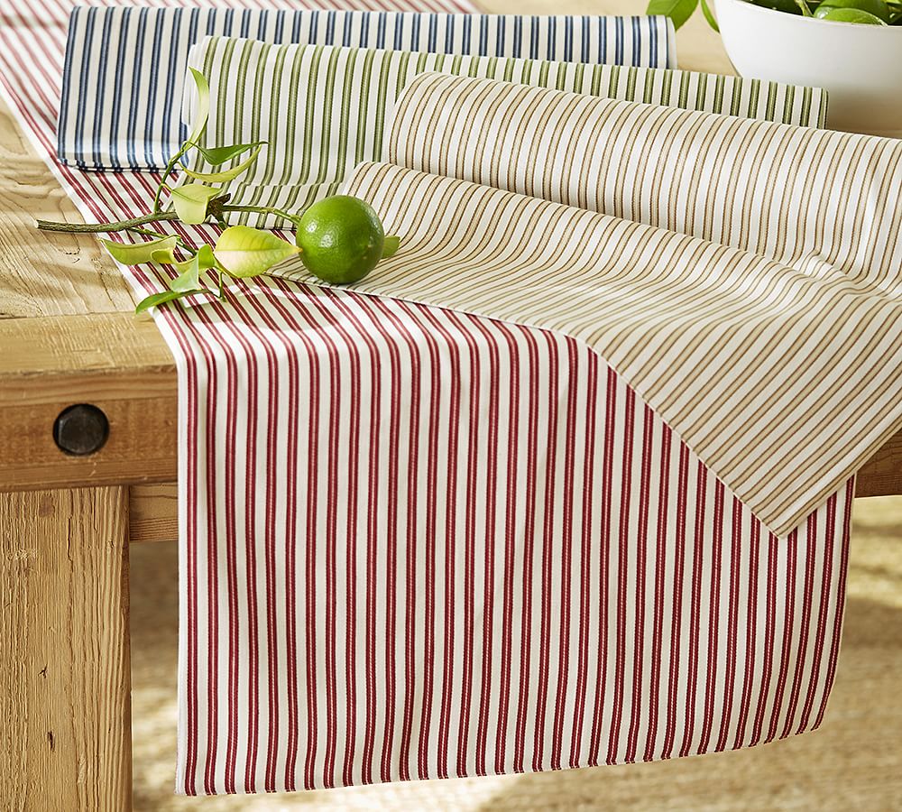 Green Ticking Striped Paper Table Runner– Gatherings by CP