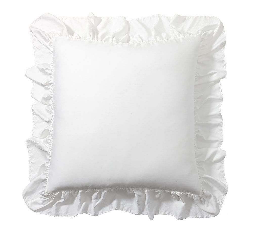 Ruffle Throw Pillow, The Soft White Ruffles