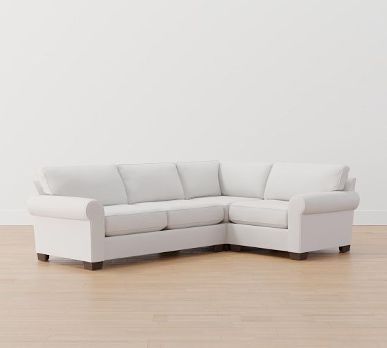 Buchanan Roll Arm Upholstered 3-Piece Corner Sectional | Pottery Barn