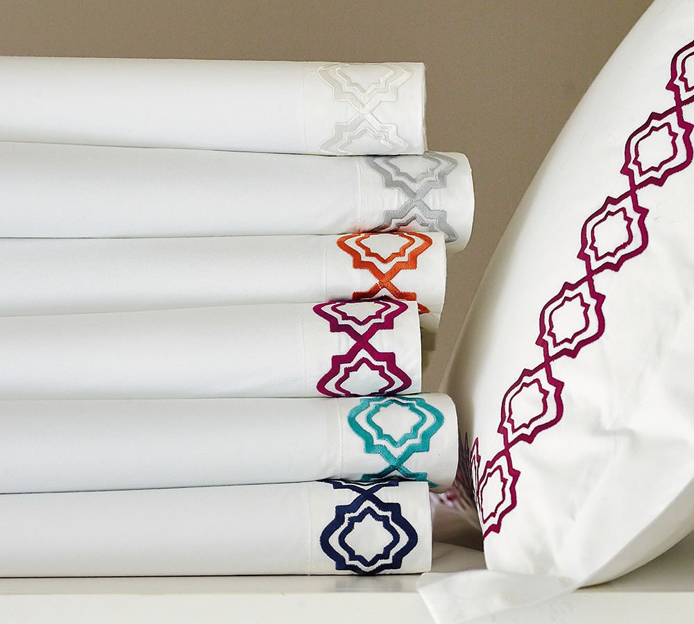 Liza Embroidered 280Thread Count Patterned Duvet Cover & Shams