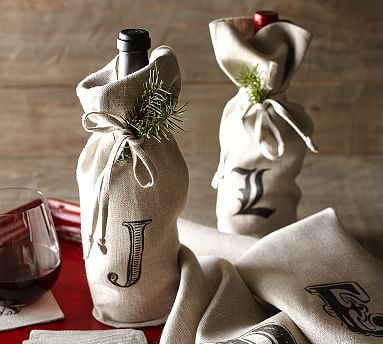 Textured Linen Wine Bag | Pottery Barn