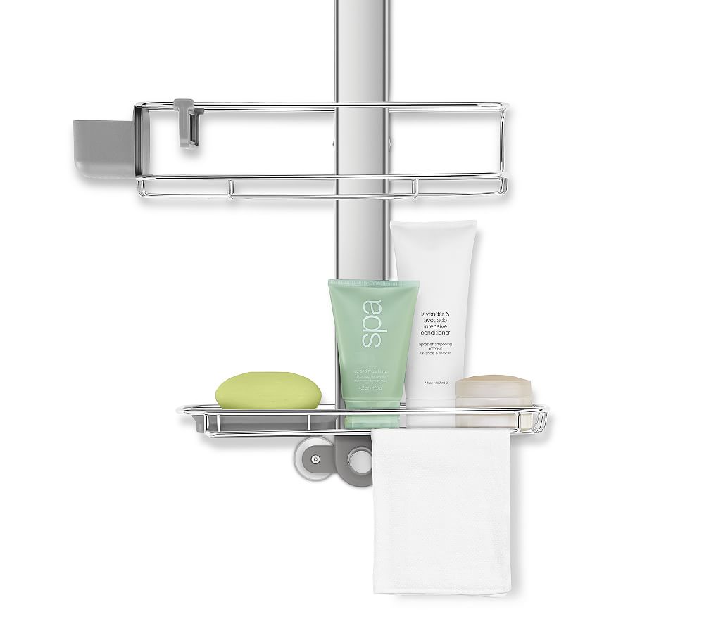 simplehuman Adjustable and Extendable Shower Caddy XL, Stainless Steel and  Anodized Aluminum 