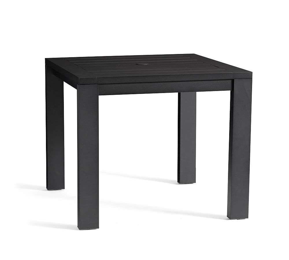 Malibu Metal Square Outdoor Dining Table, Black Pottery Barn