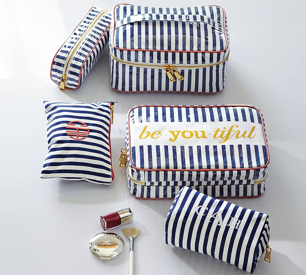 Stripe Print Train Case Set of 2 Travel Accessories Pottery Barn