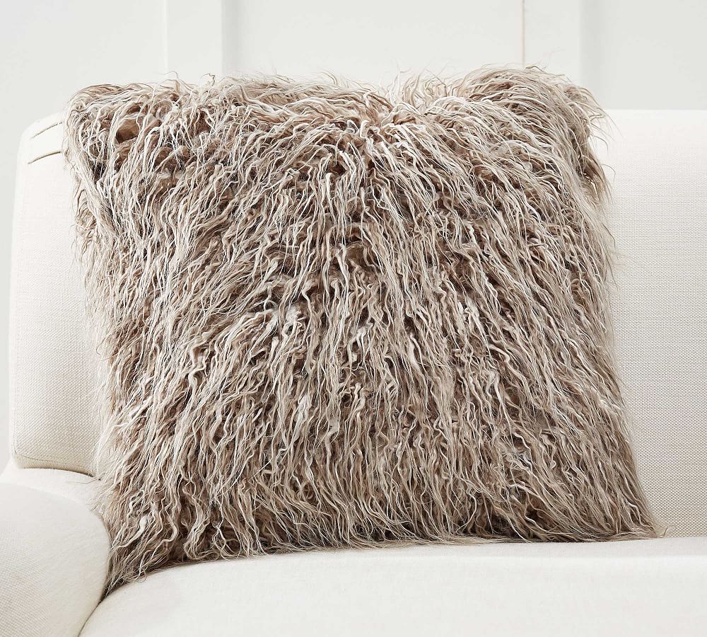 Mongolian Faux Fur Ombre Tipped Pillow Cover Pottery Barn