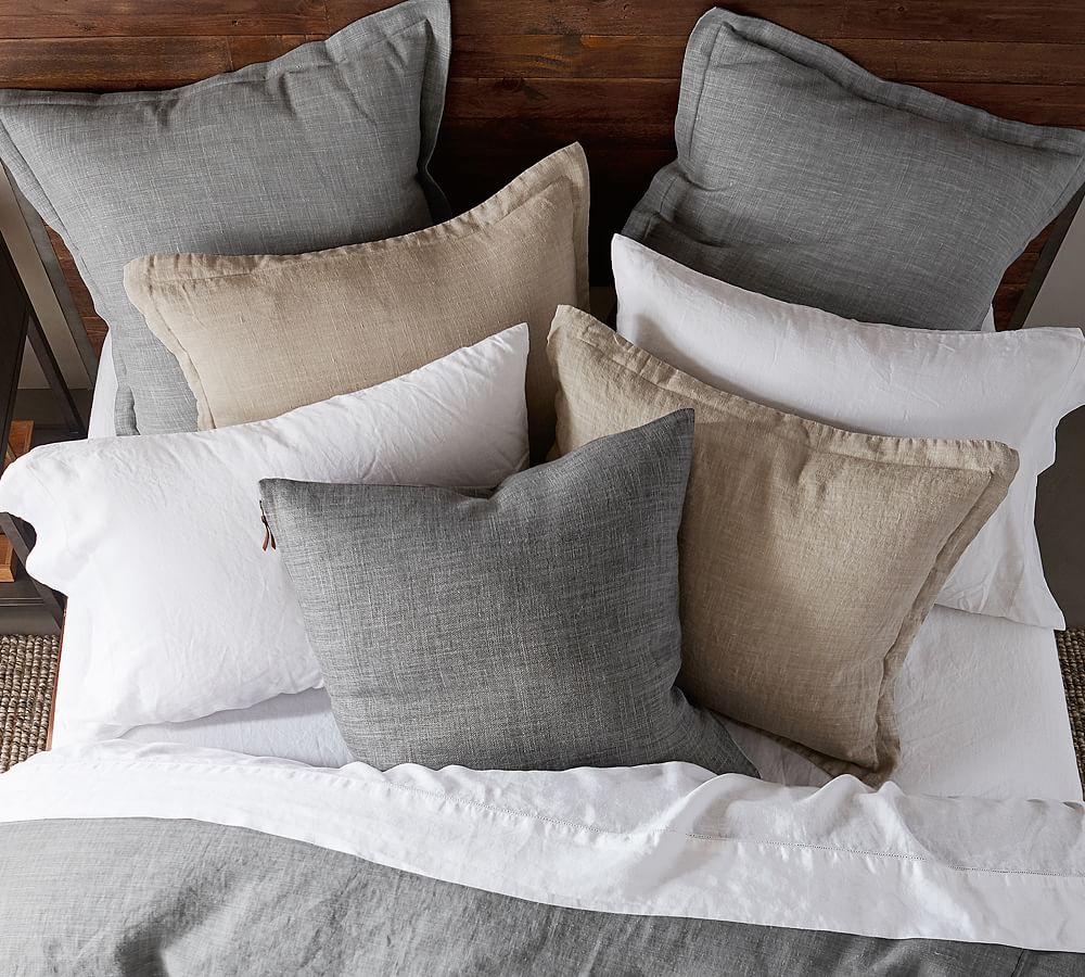 Belgian Flax Linen Pillow Sham Made with Libeco™ Linen - Shale ...