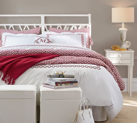 Liza Embroidered 280Thread Count Patterned Duvet Cover & Shams
