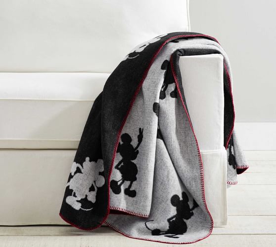 Disney Mickey Mouse Jacquard Reversible Throw Blanket | Pottery Barn