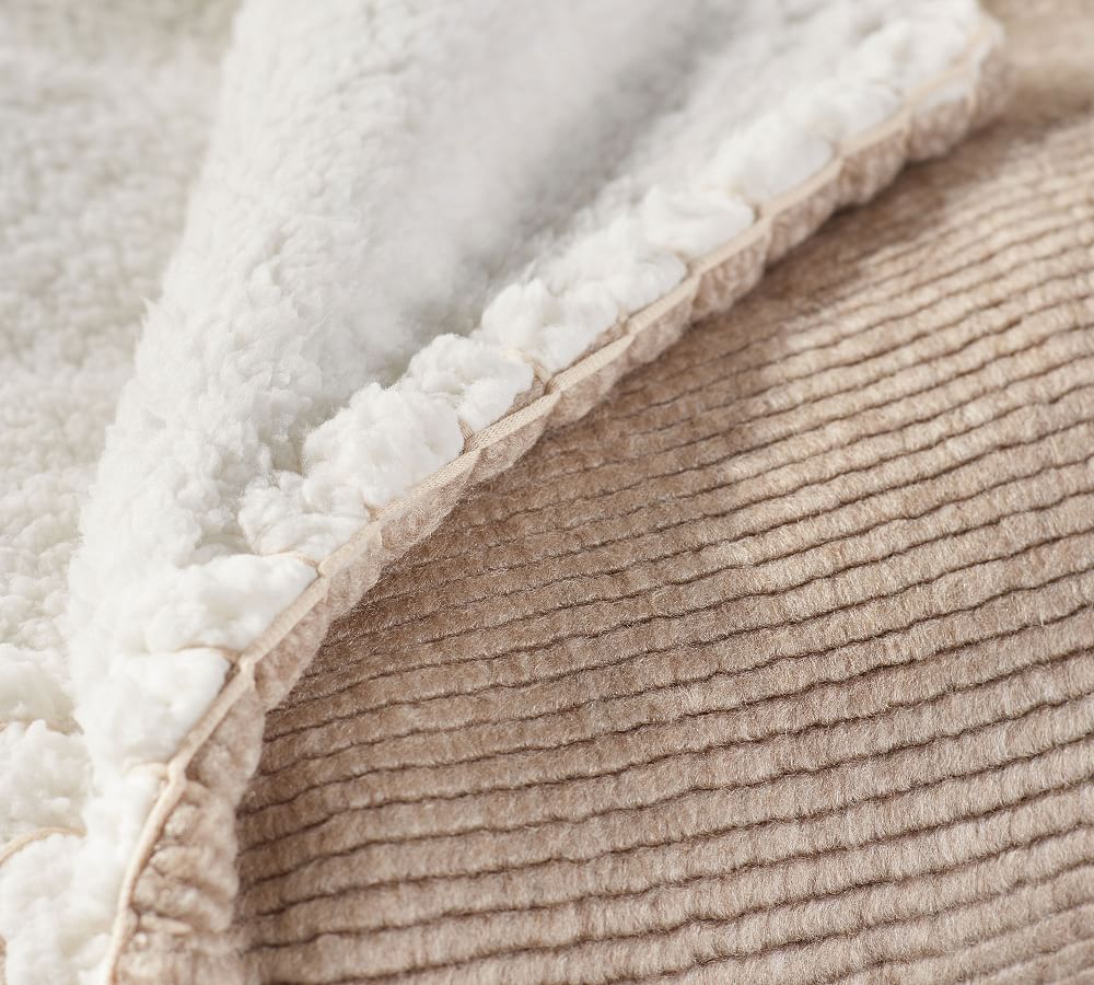 Ribbed Cozy Sherpa Throw Blanket Pottery Barn