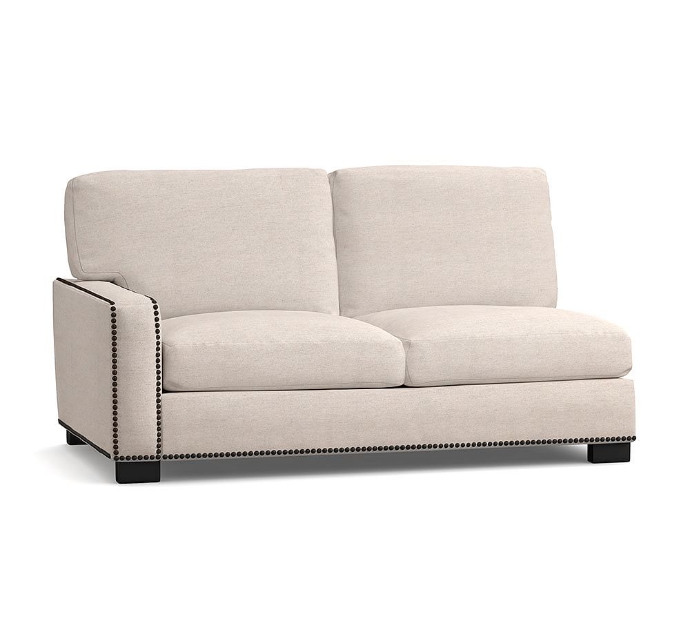 Build Your Own Turner Square Arm Upholstered Sectional with Nailheads Pottery Barn