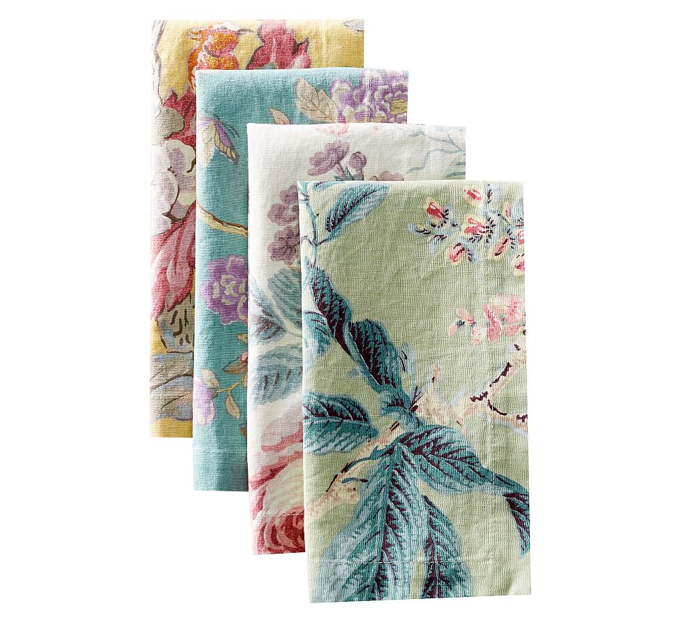 Garden Floral Cotton/Linen Napkins - Set of 4
