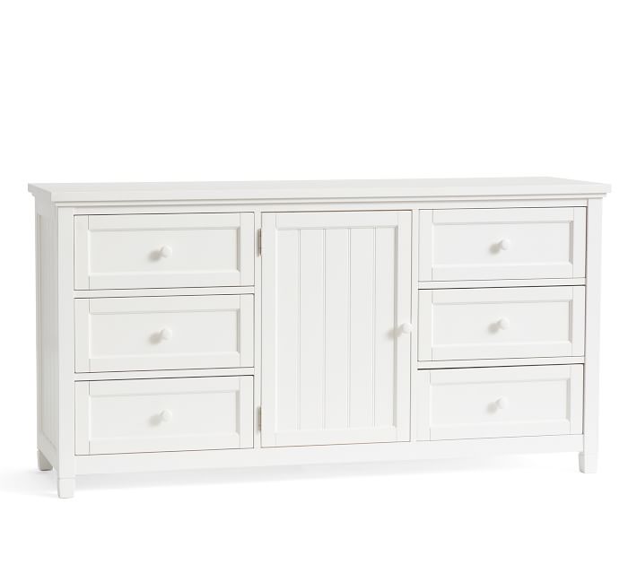 Beadboard 6-Drawer Wide Dresser