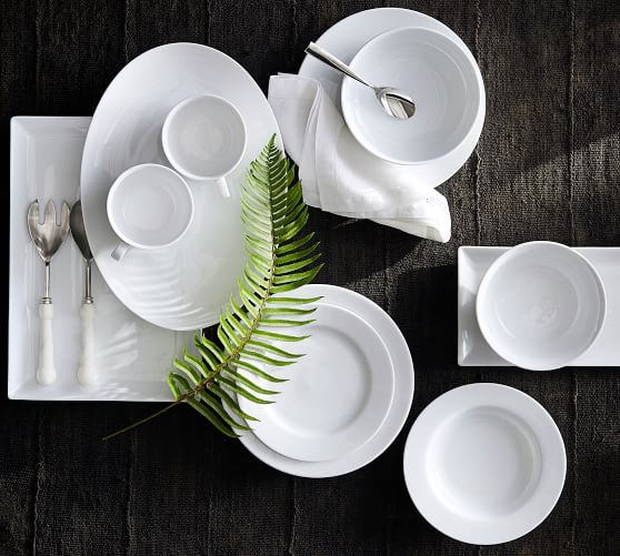 PB Classic Rim 16-Piece Dinnerware Set | Pottery Barn