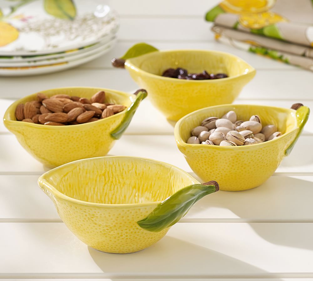 Lemon Shaped Snack Bowl, Set of 4 Pottery Barn