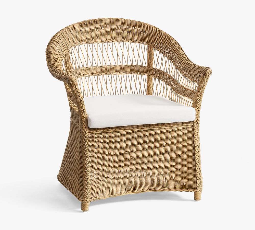 Bellevue Rattan Dining Armchair | Pottery Barn