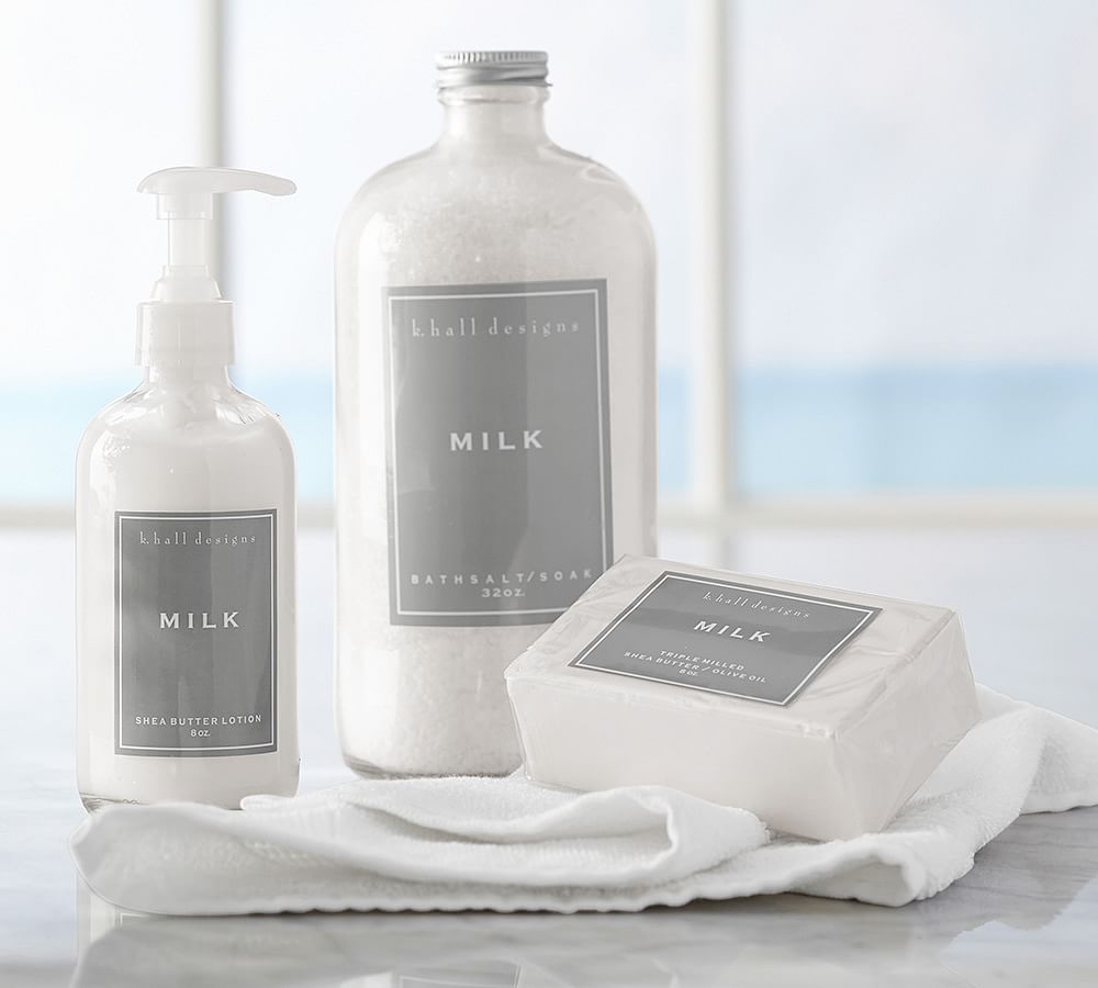 K. Hall Milk Soap & Lotion Caddy Set