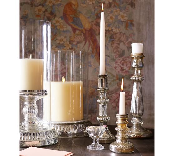 Antique Mercury Hurricane Candle Holder Pottery Barn