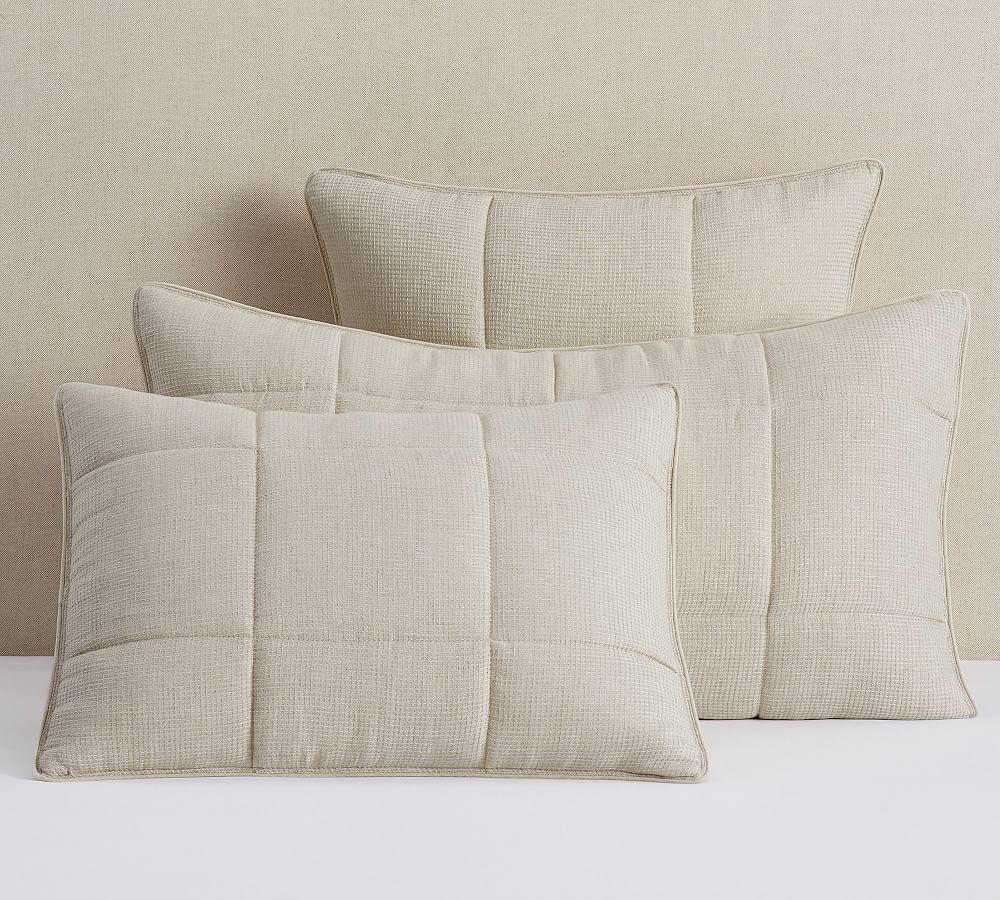 European Flax Linen Waffle Comforter & Shams | Pottery Barn