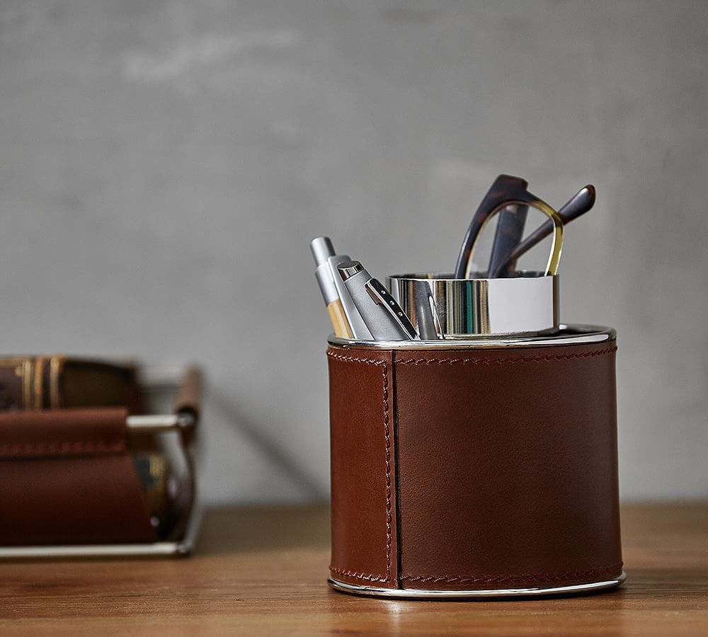 Drake Leather Desk Caddy | Pottery Barn