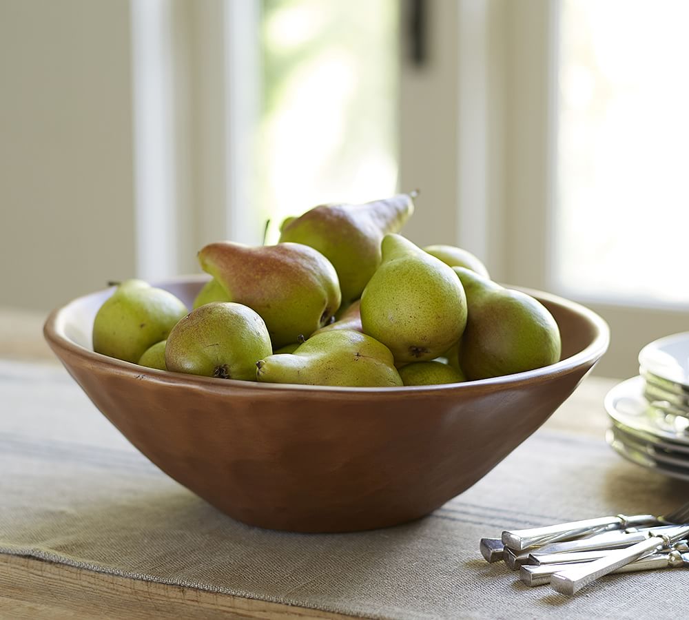 Glass And Mango Wood Pedestal Serving Bowl - World Market