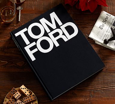 coffee table vignette with tom ford coffee table book