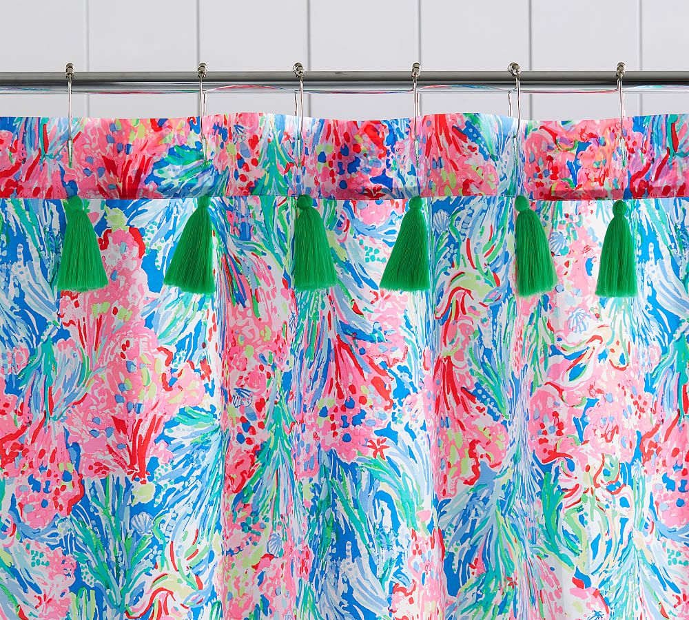 Lilly Pulitzer Fan Sea Pants Percale Shower Curtain Pottery Barn
