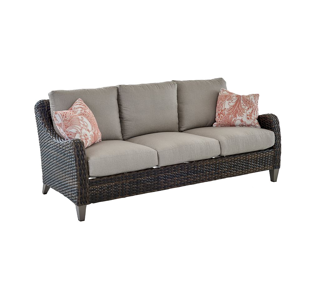 Abrego AllWeather Wicker Outdoor Sofa Pottery Barn