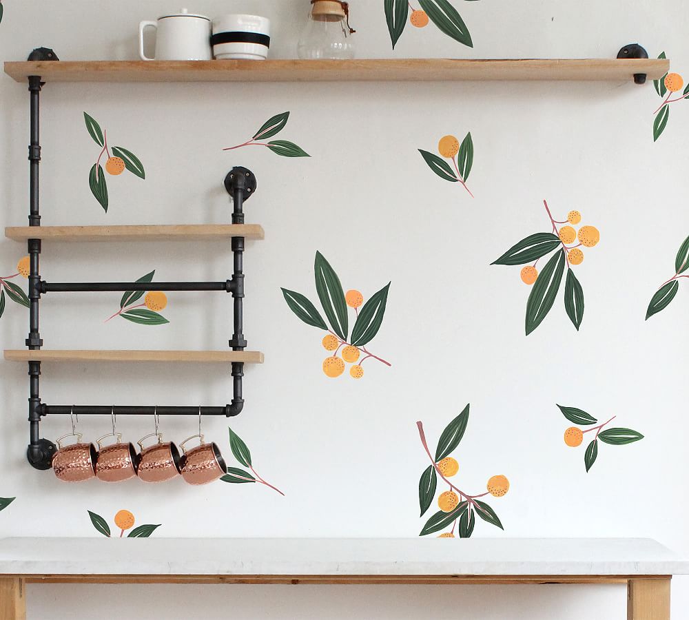 Tangerines In Green Removable Wall Decal Pottery Barn