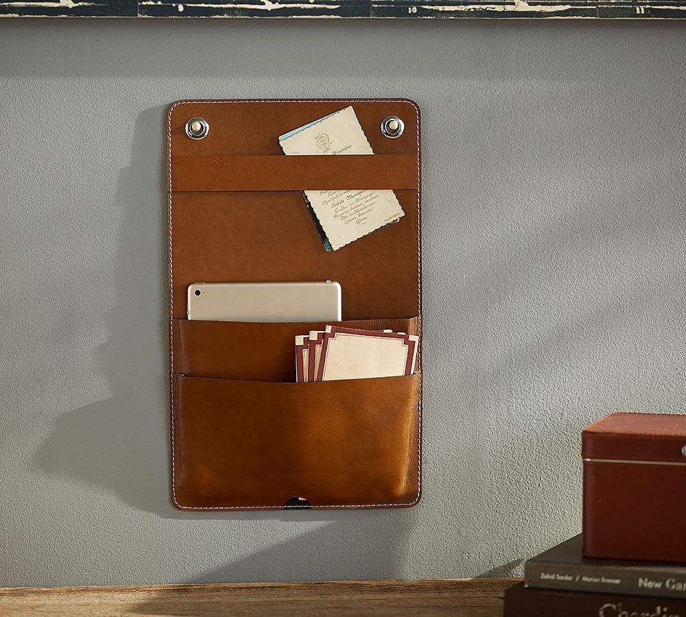 Leather Wall Pocket Caddy, Leather Organizer