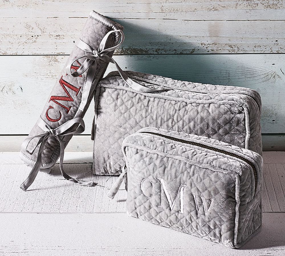 Quilted Cosmetic Bags - Set of 2